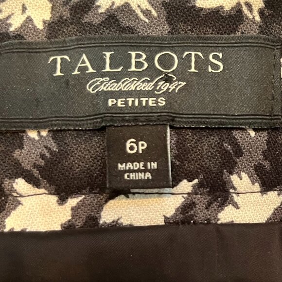 TALBOTS PETITES WOMENS SZ 6P HOUNDSTOOTH SKIRT - Picture 3 of 9